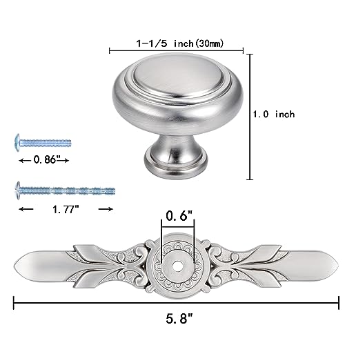 10Set Cabinet Hardware,Brushed Nickel Drawer Knobs & Back plate for Kitchen - color: Brushed Nickel, size: 10 Pack / Knobs & Plates
