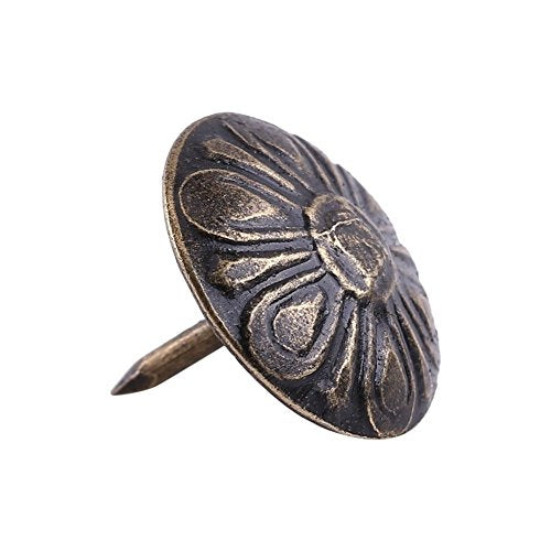 Antique Bronze Upholstery Tacks Decorative Nails for Furniture Vintage Wood Tack Studs Hardware 100Pcs (Size:Type5-green Bronze)
