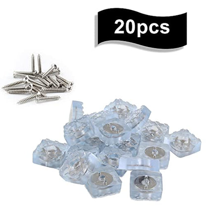 Bonsicoky Rubber Furniture Pads, 0.87 Inch/22mm, 20Pcs, Clear Square - size: 22mm (Square, Clear)