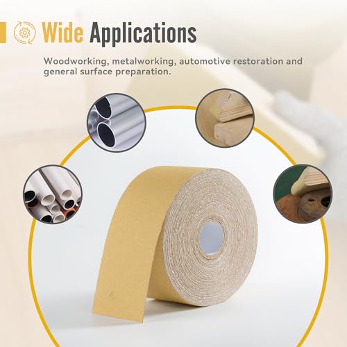 120 Grit Sandpaper Roll 20 Yard x 2-3/4” Wide PSA Longboard Sandpaper with Adhesive Backing Sand Paper for Woodworking,Automotive,Sanding Blocks - style: 120Grit