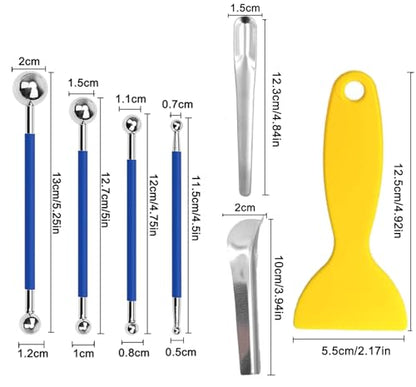7pcs Caulking Tool Kit, Metal Ball Tile Caulk Finishing Tools