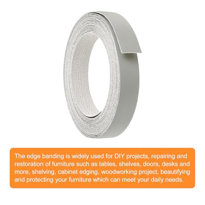 uxcell Edge Banding 1-1/8 Inch x 25ft Pre-Glued Veneer Gray - color: Gray, size: 1-1/8 Inch x 25ft