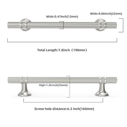10 Pack 6-1/4 Inch Cabinet Pulls knurled Brushed Satin Nickel Kitchen Cabinet Handles Aluminum and Zinc Alloy Drawer Pulls Solid Cabinet Hardware - color: Brushed Satin Nickel Knurled, size: 6-1/4'' Hole Center(160mm)