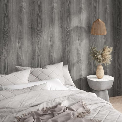 15.7"x472" Rustic Grey Oak Wood Grain Contact Paper Peel and Stick Wood Wallpaper for Countertop Cabinet Desk Waterproof Removable Thick Wooden Look Vinyl Wrap Table Drawer Shelf Liner Walls - size: 15.7" x 472"