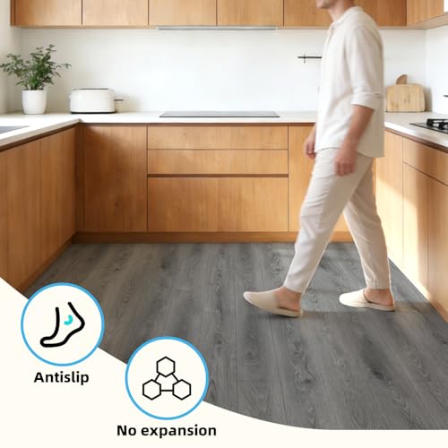 Art3d 10-Pack Peel and Stick Vinyl Floor Tiles (15 Sq.Ft), Gray - color: Gray