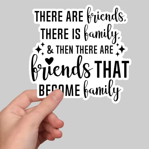 (3Pcs) There are Friends There is Family Inspirational Sticker Best Friend Friendship Motivational Decorative Stickers Waterproof Vinyl Decal for Tumbler Water Bottle Laptop Mug Size 3x2.9 Inches