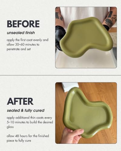 Acrylic Sealer for Concrete & Cement Crafts – Low Gloss, Non-Toxic, Water-Resistant – Compatible with Jesmonite – (32oz) - style: 32oz - Low Gloss