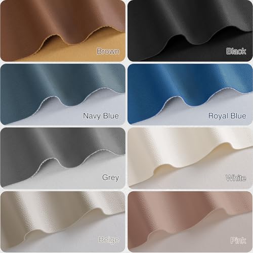 Faux Leather Fabric 55" W 1.15MM Thicken Marine Vinyl Fabric 8 Yards - color: Black, size: 8 Yards