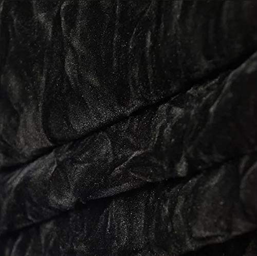 Velvet Crushed Black Upholstery Fabric By the Yard