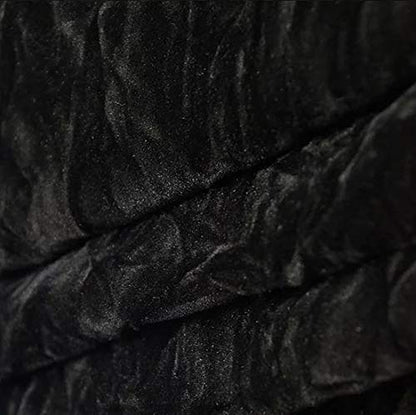Velvet Crushed Black Upholstery Fabric By the Yard