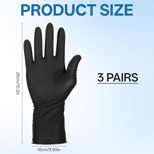 SynHHergyx Hair Dye Gloves, 3 Pcs Reusable Rubber Gloves Hair Color Glove Professional Hair Dying Tools for Home Salon Barber - size: Large