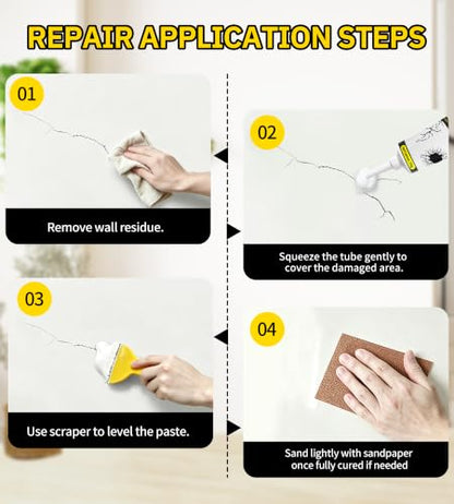 Wall Repair Kit 2 Pack, 17.64 Oz Drywall Repair Paste for Cracks Holes