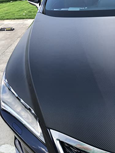 LZLRUN 3D Black Carbon Fiber Car Vinyl Wrap Self-Adhesive Film 3ft x 10ft - color: Black, size: 3ft x 10ft