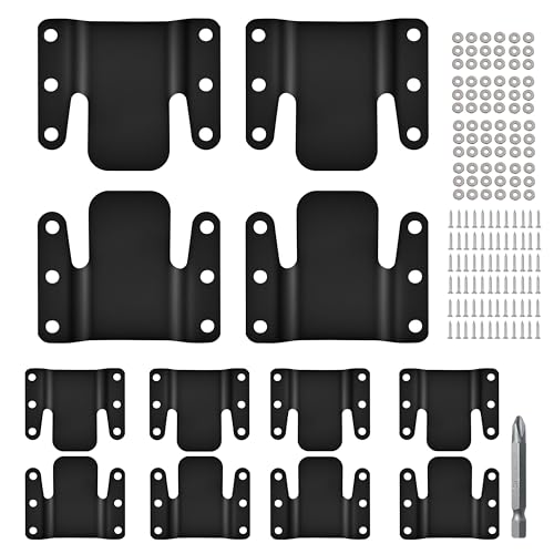 12 Pcs Universal Sectional Sofa Interlocking, Sectional Couch Connectors,Sofa Connector Bracket - color: Black, size: 2.95" x 2.6" - 12 Pack