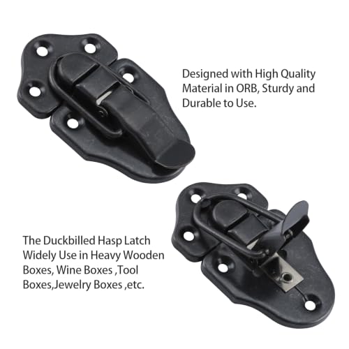 Duckbill Hasp Latches, Small Toggle Box Latches, Oil Rubbed Bronze, 2 Pack - color: Oil Rubbed Bronze, size: 2 Sell Pack