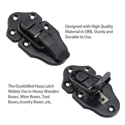 Duckbill Hasp Latches, Small Toggle Box Latches, Oil Rubbed Bronze, 2 Pack - color: Oil Rubbed Bronze, size: 2 Sell Pack
