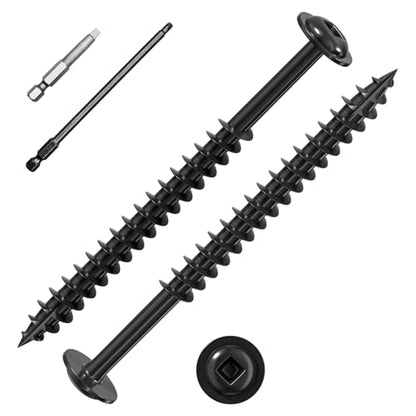 Wensilon Pocket Hole Screws, #8 x 2-1/2", Square Drive, Black, 1lbs 70pcs - color: Black, size: 8*2-1/2"