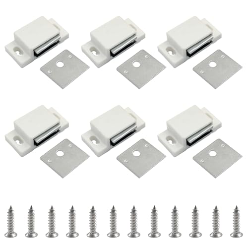 Litoexpe 6 PCS White Magnetic Door Catch - color: White