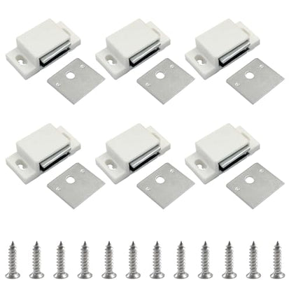 Litoexpe 6 PCS White Magnetic Door Catch - color: White