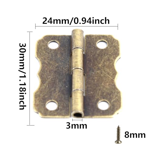 32Pcs 1.18”x0.94” Mini Jewelry Box Hinges, Antique Bronze Iron Butterfly Hinges Small Decorative Hinges for Wooden Chest Wine Box Toolbox Cupboard - style: Style-3