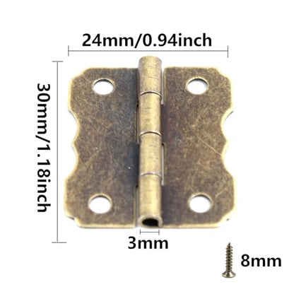 32Pcs 1.18”x0.94” Mini Jewelry Box Hinges, Antique Bronze Iron Butterfly Hinges Small Decorative Hinges for Wooden Chest Wine Box Toolbox Cupboard - style: Style-3