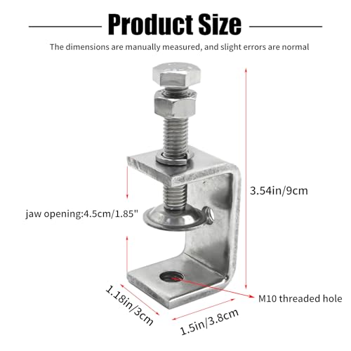 4Pcs 304 Stainless Steel C Clamp, C Type Tiger Clamp with Screws for Woodworking (85mm 4Pcs)
