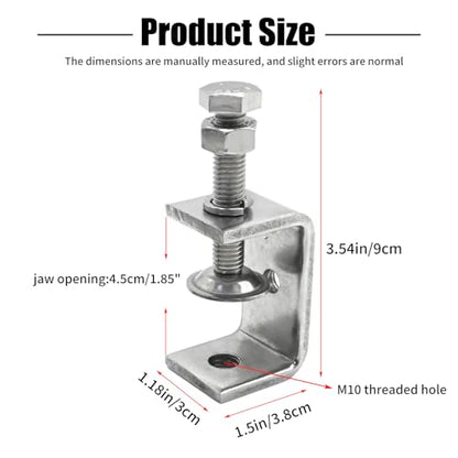 4Pcs 304 Stainless Steel C Clamp, C Type Tiger Clamp with Screws for Woodworking (85mm 4Pcs)