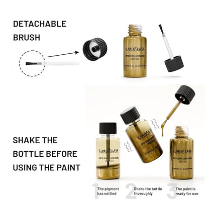 KAMENSKAYA Bright Gold Leaf Paint, Liquid Gilding Paint, 0.68 fl oz - color: Bright Gold, size: 0.68 Fl Oz (Pack of 1)