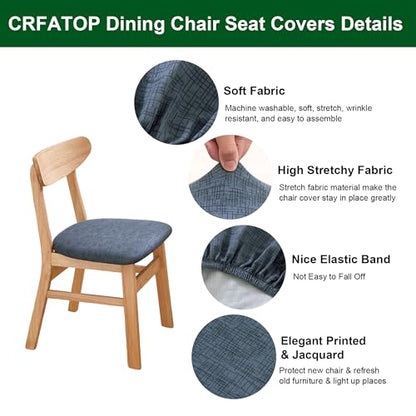 CRFATOP Waterproof Dining Chair Seat Covers Set of 2 Cushion Covers,L,01 - color: 01, size: 2 PCS- Large