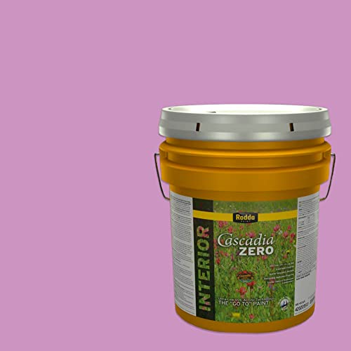 Rodda Paint CASCADIA ZERO Interior Semi-Gloss Paint & Primer in One, 5-Gallon, Carnation Rose - color: Carnation Rose, size: 640 Fl Oz (Pack of 1)