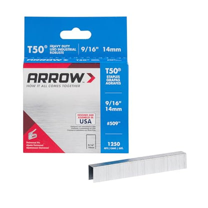 Arrow T50 9/16" Staples, 1250 Count - size: 9/16 in.