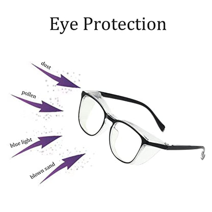 Safety Glasses for Men Women, Anti Fog Safety Goggles Comfortable Blue Light Blocking UV Protective Adult Nurse - color: Black 1pack