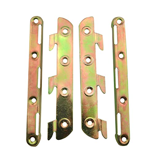 4pcs Hardware Bed Hinge Connector 8" Bed Rail Brackets for Bed Frame Bed Rail Headboards Footboards
