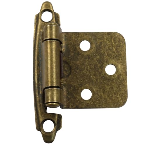 4-Pack (2 Pair) Antique Brass Self-Closing Cabinet Hinges - color: Bronze