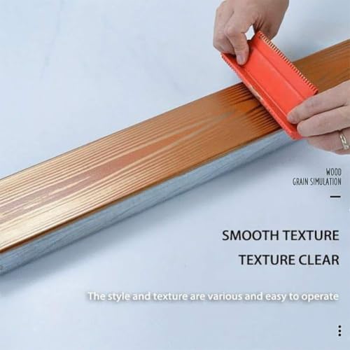 HUIKANGSHENG Wood Graining Tool 4Pcs Rubber Pattern Kit for Furniture