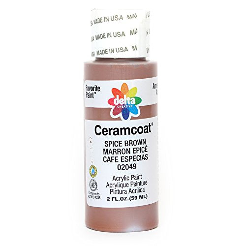 Delta Creative Ceramcoat Acrylic Paint in Assorted Colors (2 Ounce), Spice Brown - color: Spice Brown, size: 2 Fl Oz (Pack of 1)