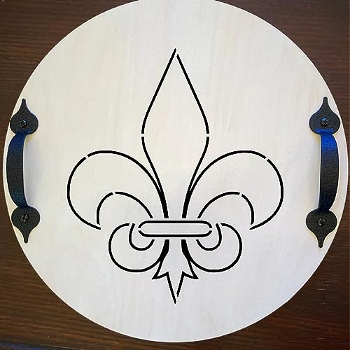 Fleur De Lis Stencils for Painting on Wood Canvas Paper Fabric Cookie Flower Paint Stencil for Crafts Adult Art Projects Drawing Reusable Burning Pattern for Wall Decorating (Fleur de lis) - style: Fleur de lis