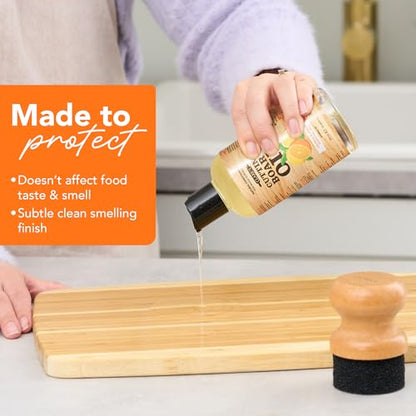 Cutting Board Oil 12 oz, Food Grade Mineral Oil Added Orange Lemon Scent - style: Orange & Lemon Scent - 12 Oz (Most Popular)