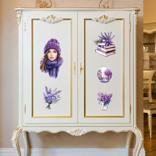 Peacoblue Paris Flower Scene Rub On Transfers for Furniture Craft 6"x12" - style: Paris Flower Scene