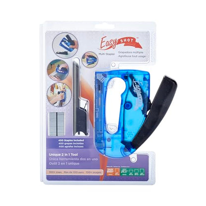 Arrow 5650DTB-6 Easy Shot Staple Gun, Manual Stapler for Decorating and Crafts, Includes Stapling base and 400 JT21 Staples, Blue - size: 1 Pack