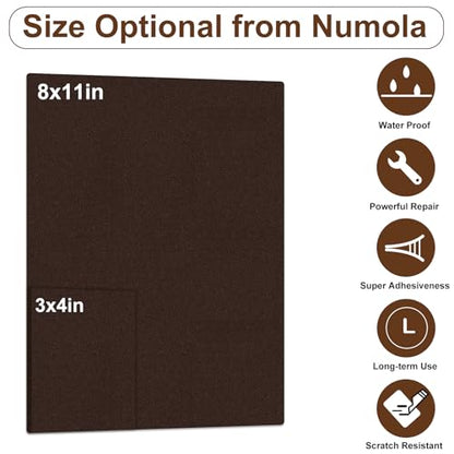 Numola Leather Repair Patch, 3×4 Inch Self-Adhesive Medium Brown - color: Medium Brown, size: 3×4inch