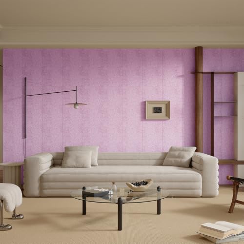 Yutianli 3D Wall Panel Peel and Stick Soundproof Foam Linen Wall Cloth Pink 16.7"x118" Self-Adhesive Decorative Wallpaper Anti-Collision Wall Padding - color: Pink