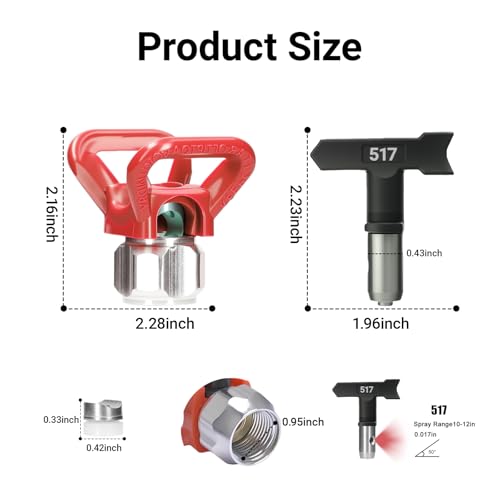 Airless Spray Tip/seat for Standard Airless Paint Spray, RED - color: RED