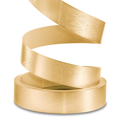 Gold Edge Banding, 2" x 100ft Brushed Aluminum Edge Banding PVC Aluminum Edge Trim for Cabinet Repair Furniture Restoration - color: Gold, size: 2"x 100ft