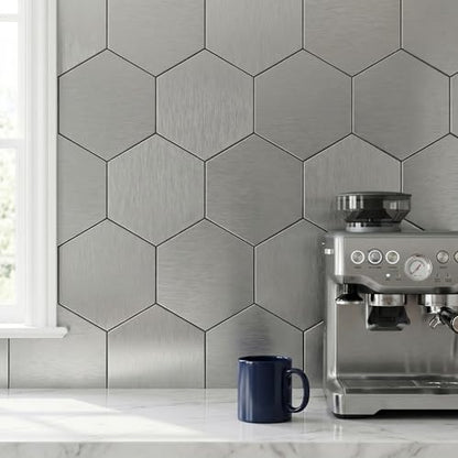 Mosaic Wall Sticker, 13.4x11 Inch, Silver, 10 Pack - color: Silver1