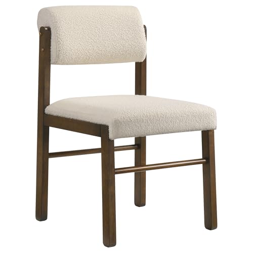 Coaster Kehoe Upholstered Dining Chair Set of 2, Walnut and Cream 193932WAL - color: Walnut/Cream