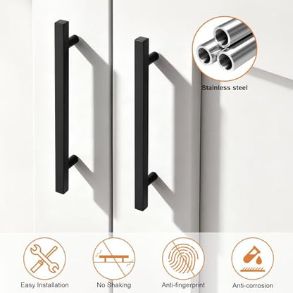 Probrico Matte Black Cabinet Handles & Pulls 6.3" CC Square 5Pack - color: Black, size: Hole Center: 160mm(6.3inch)