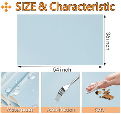 CDY Marine Vinyl Faux Leather: Soft Waterproof Faux Leather Fabric 54"x 36" - color: Light Blue