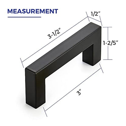 Ravinte Hardware Matte Black Cabinet Handles Drawer Pulls 3 Inch CC 10 Pack - color: Matte Black Square, size: 3" Hole Center