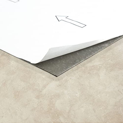 Nexus Self Adhesive 12-Inch Vinyl Floor Tiles, 20 Tiles, 12 x 12 in - color: Carrera Marble, style: Marble look